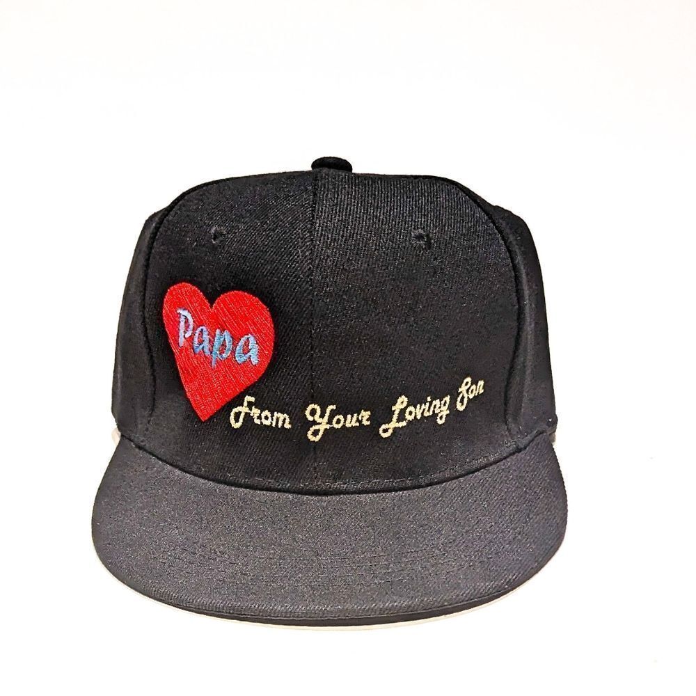 Fathers Day Papa Present Gift Show your Love Hat Snapback Black Heart